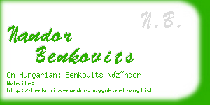 nandor benkovits business card